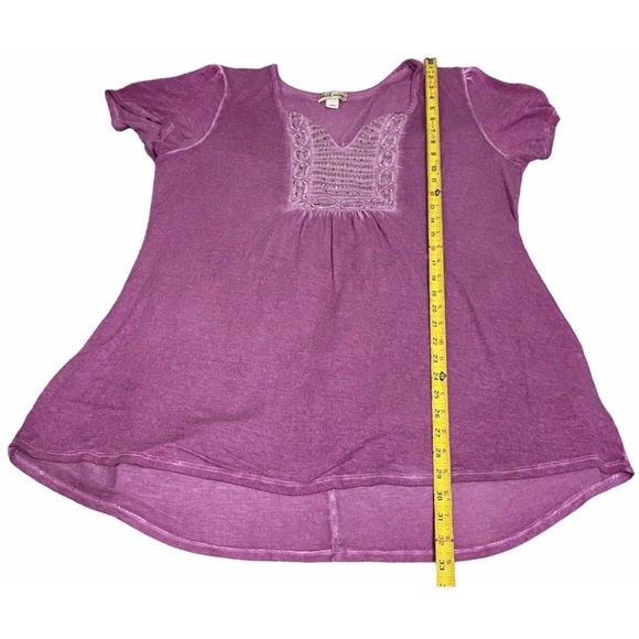 World Unity Women’s Washed Purple Embellished Cap Sleeve Knit Top, Size XL - Picture 3 of 9